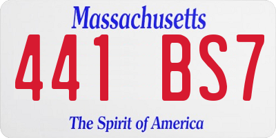MA license plate 441BS7
