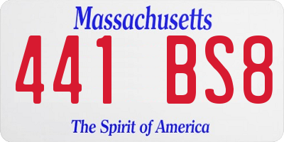 MA license plate 441BS8