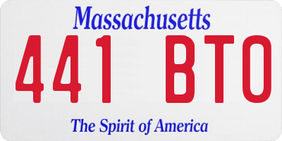 MA license plate 441BT0