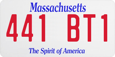 MA license plate 441BT1