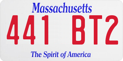 MA license plate 441BT2