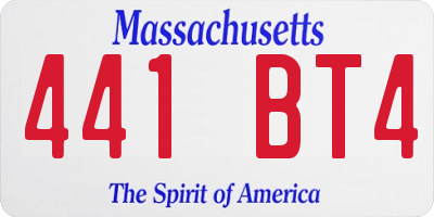MA license plate 441BT4