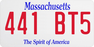 MA license plate 441BT5