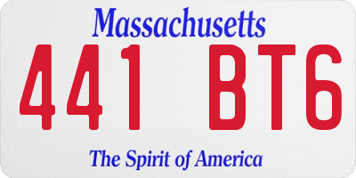 MA license plate 441BT6