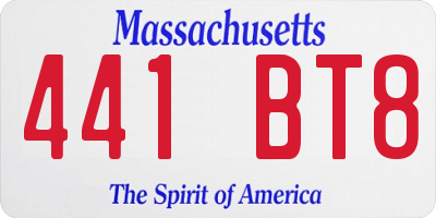 MA license plate 441BT8