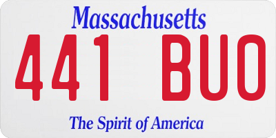 MA license plate 441BU0