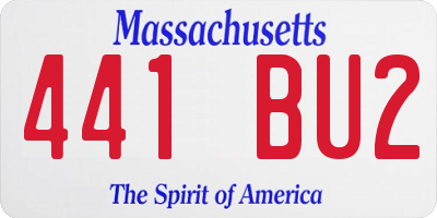 MA license plate 441BU2