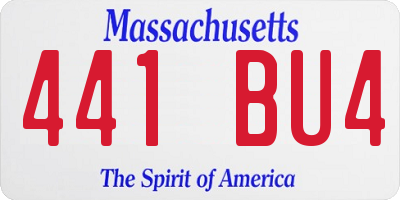 MA license plate 441BU4