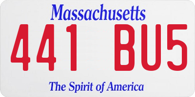 MA license plate 441BU5