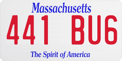 MA license plate 441BU6