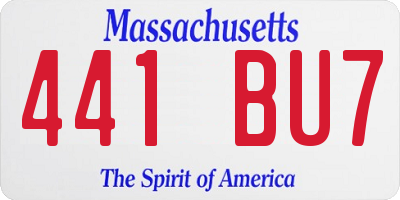 MA license plate 441BU7