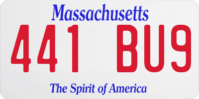 MA license plate 441BU9