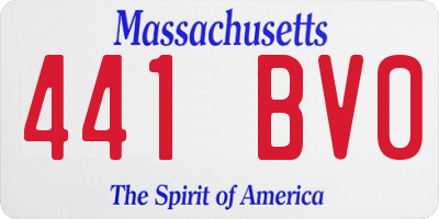 MA license plate 441BV0