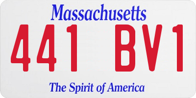 MA license plate 441BV1