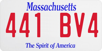 MA license plate 441BV4