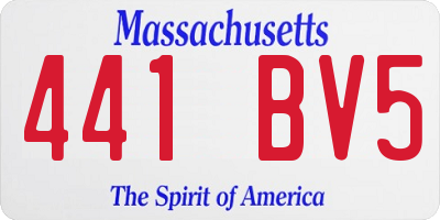 MA license plate 441BV5