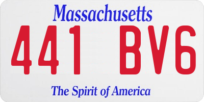 MA license plate 441BV6
