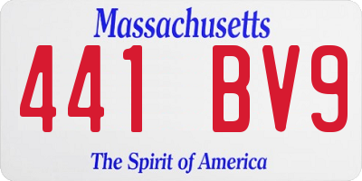 MA license plate 441BV9