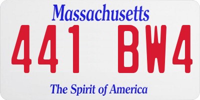 MA license plate 441BW4