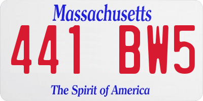 MA license plate 441BW5