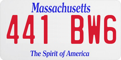 MA license plate 441BW6