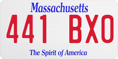 MA license plate 441BX0