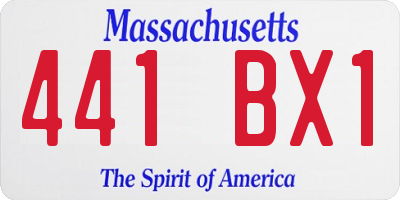MA license plate 441BX1
