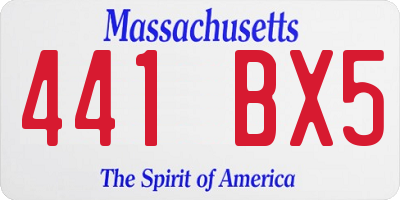 MA license plate 441BX5