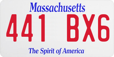 MA license plate 441BX6