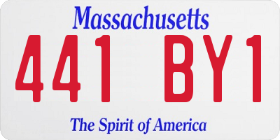 MA license plate 441BY1