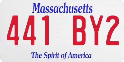 MA license plate 441BY2