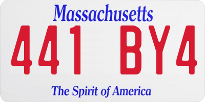 MA license plate 441BY4