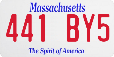 MA license plate 441BY5
