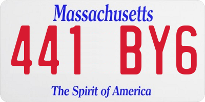 MA license plate 441BY6