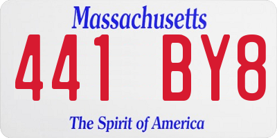 MA license plate 441BY8