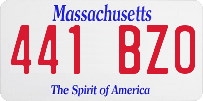 MA license plate 441BZ0