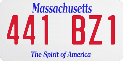 MA license plate 441BZ1