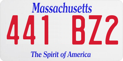 MA license plate 441BZ2
