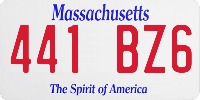 MA license plate 441BZ6