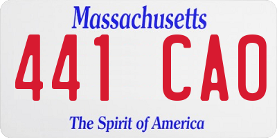MA license plate 441CA0
