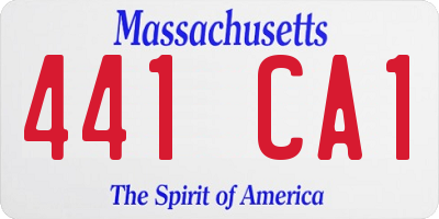 MA license plate 441CA1