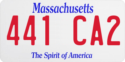 MA license plate 441CA2