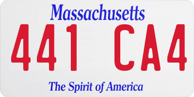 MA license plate 441CA4