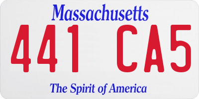 MA license plate 441CA5