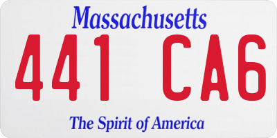 MA license plate 441CA6