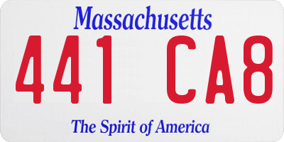 MA license plate 441CA8