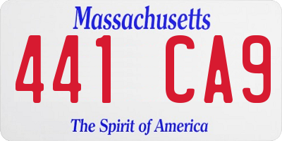MA license plate 441CA9