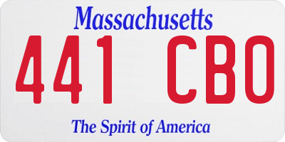 MA license plate 441CB0