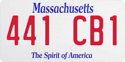 MA license plate 441CB1