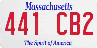 MA license plate 441CB2